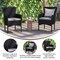 Flash Furniture Black Wicker Patio Chairs & Cream Cushions, PK 4 4-TW-3WBE074-BK-GG - alternate 4